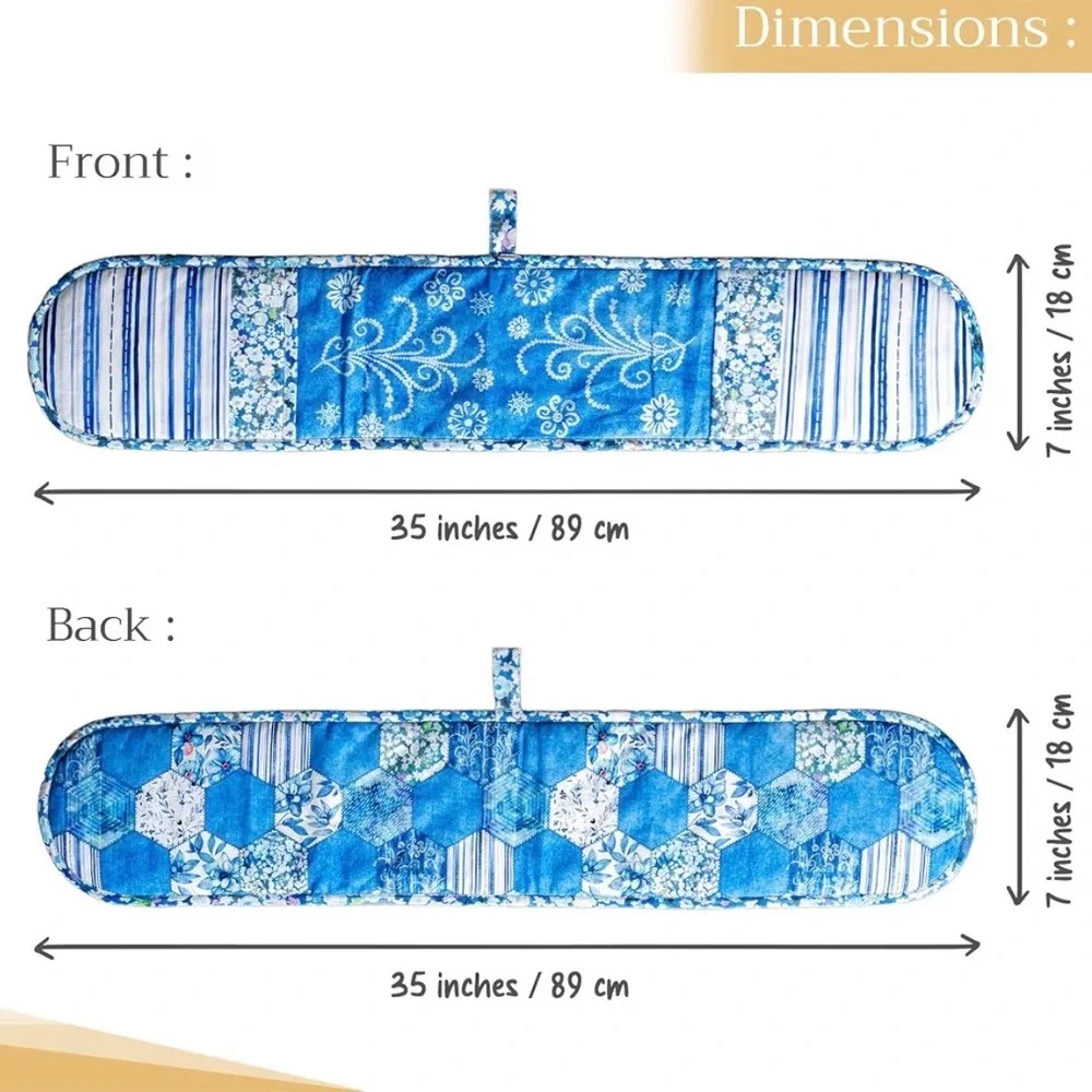 Maison d' Hermine Double Oven Mitt Blue New Summer Blues Patchwork Excellent